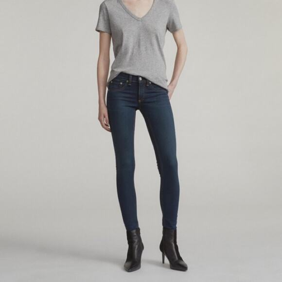 Rag & Bone The Skinny Jeans in Dearborn Blue - Picture 1 of 9